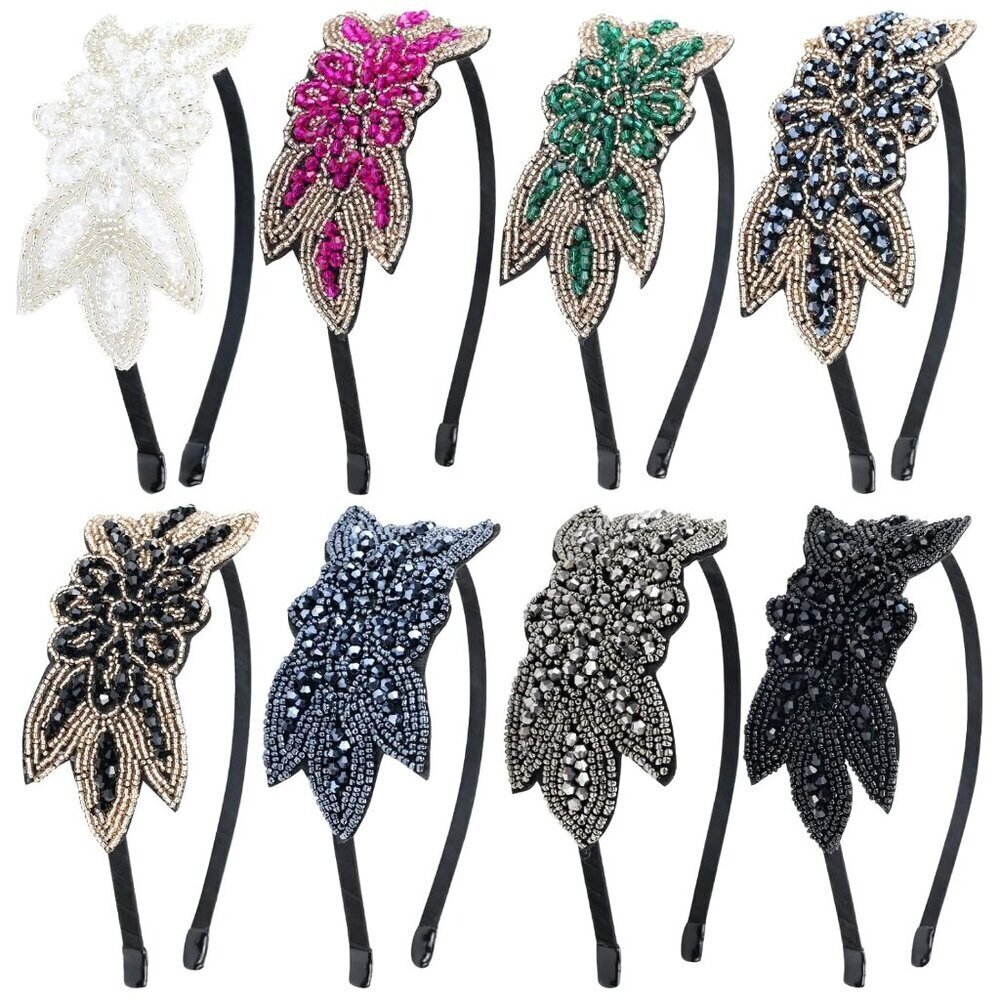 Multi Color Beaded Flower Headbands Elastic Hair Hoops Women Girls Accessories